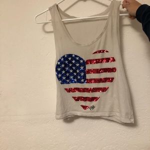 PINK white Fourth of July tank top